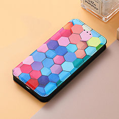 Leather Case Stands Fashionable Pattern Flip Cover Holder S06D for Huawei Nova Y61 Colorful