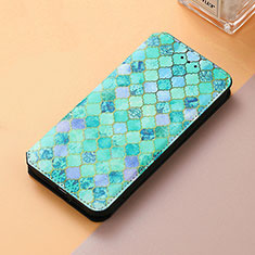 Leather Case Stands Fashionable Pattern Flip Cover Holder S06D for Huawei P Smart Z (2019) Green