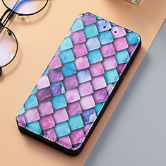 Leather Case Stands Fashionable Pattern Flip Cover Holder S06D for Samsung Galaxy S23 5G Purple