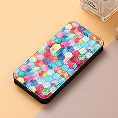 Leather Case Stands Fashionable Pattern Flip Cover Holder S06D for Sharp Aquos wish3 Red Wine