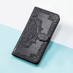 Leather Case Stands Fashionable Pattern Flip Cover Holder S07D for Asus ROG Phone 7 Pro Black