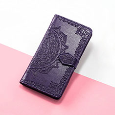 Leather Case Stands Fashionable Pattern Flip Cover Holder S07D for Google Pixel 6 Pro 5G Purple