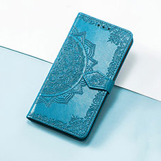 Leather Case Stands Fashionable Pattern Flip Cover Holder S07D for Huawei Honor 50 SE 5G Blue