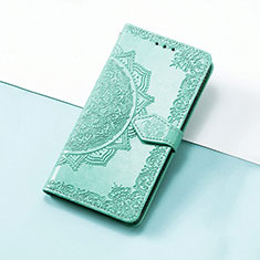 Leather Case Stands Fashionable Pattern Flip Cover Holder S07D for Huawei Honor 50 SE 5G Green