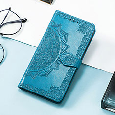 Leather Case Stands Fashionable Pattern Flip Cover Holder S07D for Huawei Honor 80 Pro 5G Blue