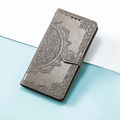 Leather Case Stands Fashionable Pattern Flip Cover Holder S07D for Huawei Honor Magic4 Lite 5G Gray