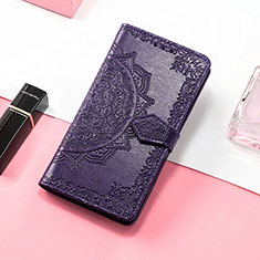 Leather Case Stands Fashionable Pattern Flip Cover Holder S07D for Huawei Honor Magic5 5G Purple