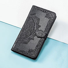 Leather Case Stands Fashionable Pattern Flip Cover Holder S07D for Huawei Nova 10 SE Black