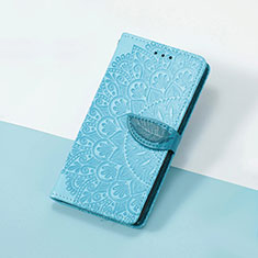 Leather Case Stands Fashionable Pattern Flip Cover Holder S08D for Google Pixel 7a 5G Blue