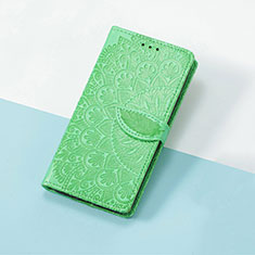 Leather Case Stands Fashionable Pattern Flip Cover Holder S08D for Google Pixel 7a 5G Green