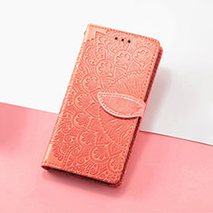 Leather Case Stands Fashionable Pattern Flip Cover Holder S08D for Google Pixel 7a 5G Orange