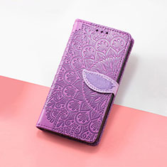 Leather Case Stands Fashionable Pattern Flip Cover Holder S08D for Google Pixel 7a 5G Purple