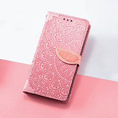 Leather Case Stands Fashionable Pattern Flip Cover Holder S08D for Google Pixel 7a 5G Rose Gold