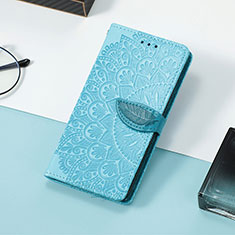 Leather Case Stands Fashionable Pattern Flip Cover Holder S08D for Huawei Honor 60 5G Blue