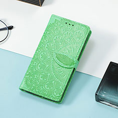 Leather Case Stands Fashionable Pattern Flip Cover Holder S08D for Huawei Honor 60 5G Green