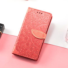 Leather Case Stands Fashionable Pattern Flip Cover Holder S08D for Huawei Honor 60 5G Red