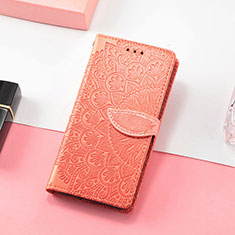 Leather Case Stands Fashionable Pattern Flip Cover Holder S08D for Huawei Honor 60 Pro 5G Orange