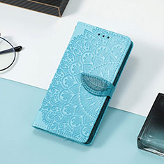 Leather Case Stands Fashionable Pattern Flip Cover Holder S08D for Huawei Honor Magic3 5G Blue