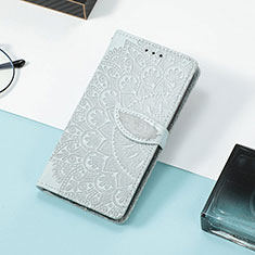 Leather Case Stands Fashionable Pattern Flip Cover Holder S08D for Huawei Honor Magic3 Pro 5G Gray