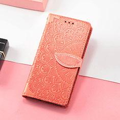 Leather Case Stands Fashionable Pattern Flip Cover Holder S08D for Huawei Honor X30i Orange