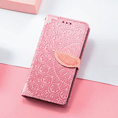 Leather Case Stands Fashionable Pattern Flip Cover Holder S08D for Huawei Honor X30i Rose Gold