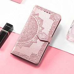 Leather Case Stands Fashionable Pattern Flip Cover Holder S09D for Huawei Honor 60 5G Rose Gold