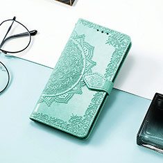 Leather Case Stands Fashionable Pattern Flip Cover Holder S09D for Huawei Honor 60 Pro 5G Green