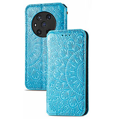 Leather Case Stands Fashionable Pattern Flip Cover Holder S09D for Huawei Honor Magic3 5G Blue