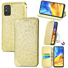 Leather Case Stands Fashionable Pattern Flip Cover Holder S09D for Huawei Honor X10 Max 5G Gold