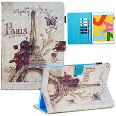 Leather Case Stands Fashionable Pattern Flip Cover Holder Y01B for Apple iPad 10.2 (2021) White