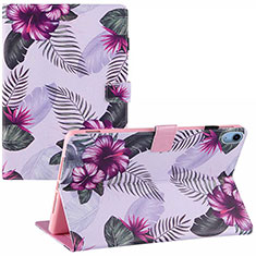 Leather Case Stands Fashionable Pattern Flip Cover Holder Y01B for Apple iPad 10.9 (2022) Purple