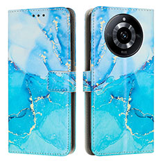 Leather Case Stands Fashionable Pattern Flip Cover Holder Y01X for Realme Narzo 60 5G Blue