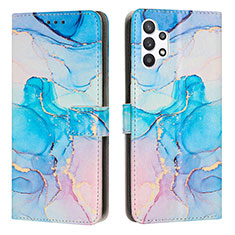 Leather Case Stands Fashionable Pattern Flip Cover Holder Y01X for Samsung Galaxy A13 4G Sky Blue