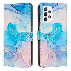 Leather Case Stands Fashionable Pattern Flip Cover Holder Y01X for Samsung Galaxy A23 4G Sky Blue