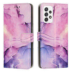 Leather Case Stands Fashionable Pattern Flip Cover Holder Y01X for Samsung Galaxy A33 5G Purple