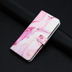 Leather Case Stands Fashionable Pattern Flip Cover Holder Y01X for Xiaomi POCO C3 Pink