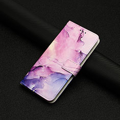 Leather Case Stands Fashionable Pattern Flip Cover Holder Y01X for Xiaomi POCO C3 Purple