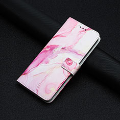 Leather Case Stands Fashionable Pattern Flip Cover Holder Y01X for Xiaomi POCO C31 Pink