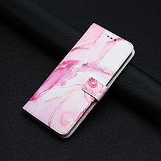 Leather Case Stands Fashionable Pattern Flip Cover Holder Y01X for Xiaomi Poco C51 Pink