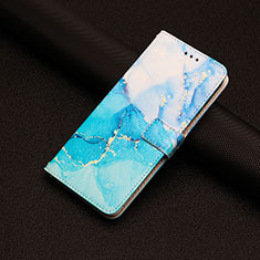 Leather Case Stands Fashionable Pattern Flip Cover Holder Y01X for Xiaomi Redmi 9 India Blue