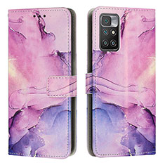 Leather Case Stands Fashionable Pattern Flip Cover Holder Y01X for Xiaomi Redmi Note 11 4G (2021) Purple