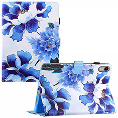 Leather Case Stands Fashionable Pattern Flip Cover Holder Y02B for Apple iPad Mini 6 Blue