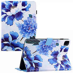 Leather Case Stands Fashionable Pattern Flip Cover Holder Y02B for Apple iPad Pro 11 (2021) Blue