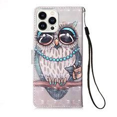 Leather Case Stands Fashionable Pattern Flip Cover Holder Y02B for Apple iPhone 13 Pro Max Mixed