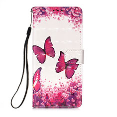 Leather Case Stands Fashionable Pattern Flip Cover Holder Y02B for Apple iPhone 15 Hot Pink