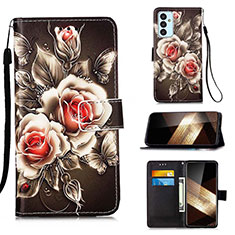 Leather Case Stands Fashionable Pattern Flip Cover Holder Y02B for Samsung Galaxy A15 LTE Black