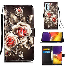 Leather Case Stands Fashionable Pattern Flip Cover Holder Y02B for Samsung Galaxy A24 4G Black