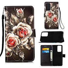 Leather Case Stands Fashionable Pattern Flip Cover Holder Y02B for Samsung Galaxy A53 5G Black