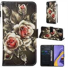 Leather Case Stands Fashionable Pattern Flip Cover Holder Y02B for Samsung Galaxy M40S Black