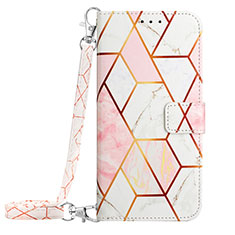 Leather Case Stands Fashionable Pattern Flip Cover Holder Y02B for Samsung Galaxy Z Fold5 5G White